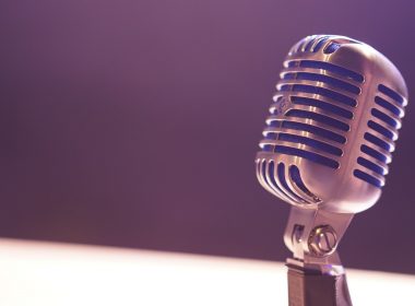 condenser microphone with black background