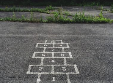 numbering start line on concrete floor