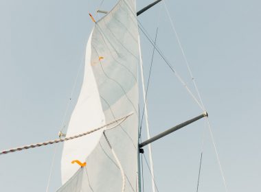 low angle photo of white sail