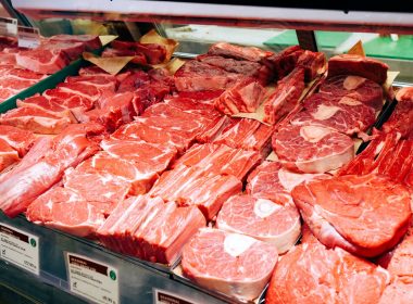 raw meat on display counter