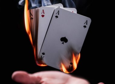 burning playing cards