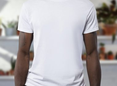 man wearing white crew-neck t-shirts