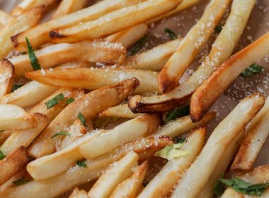 brown fries on white ceramic plate