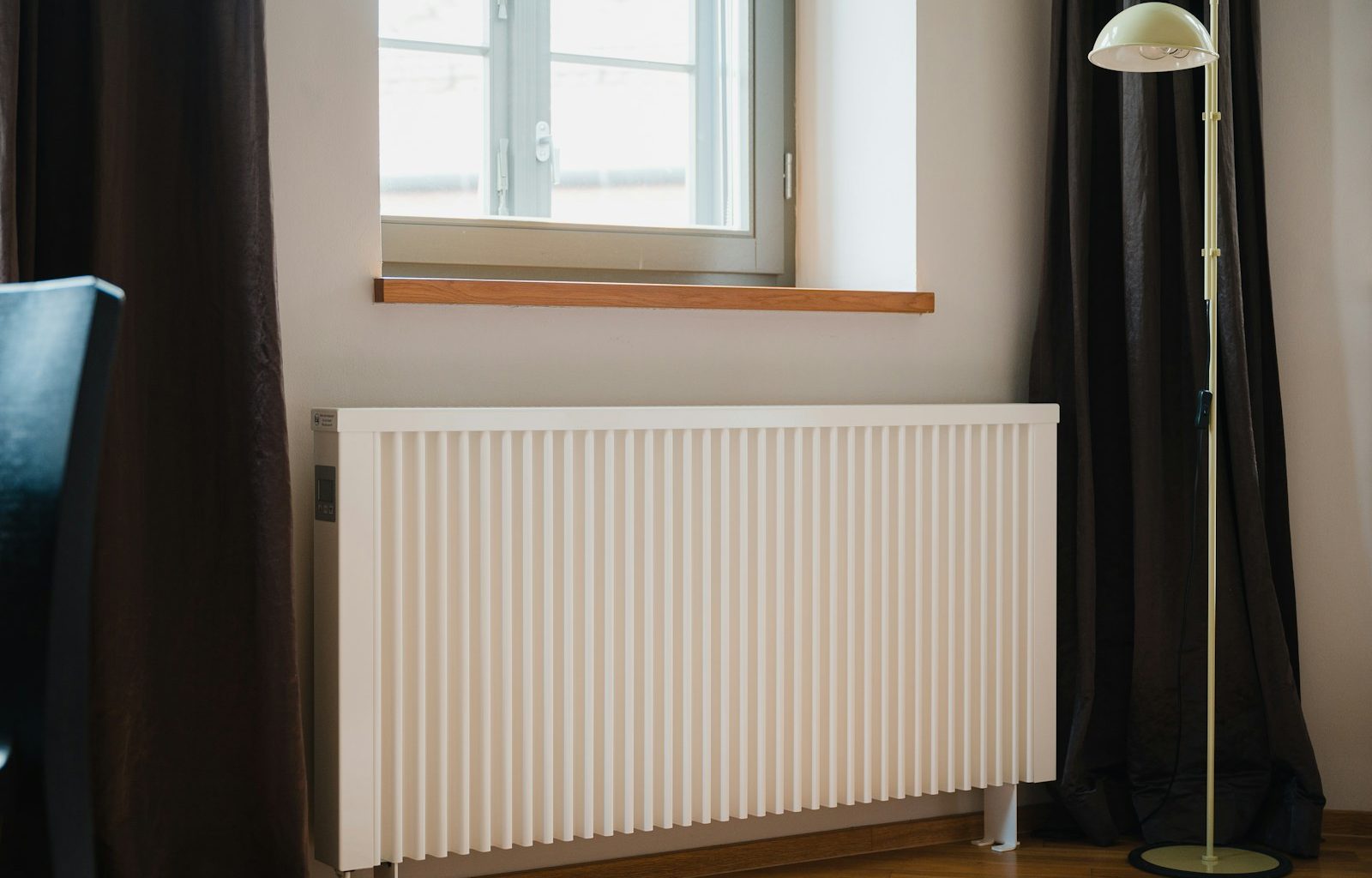a white radiator in a room