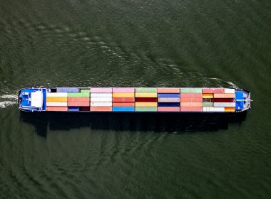 a large container ship in a body of water