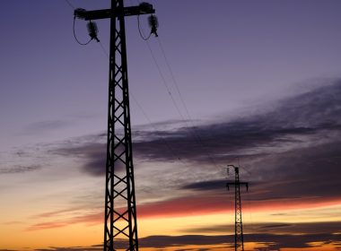 silhouette of utility pole