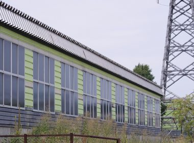 white and green concrete building