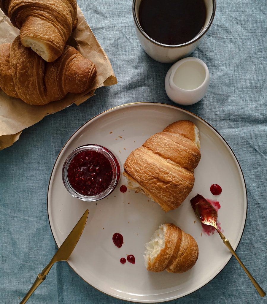 bread on white ceramic plate