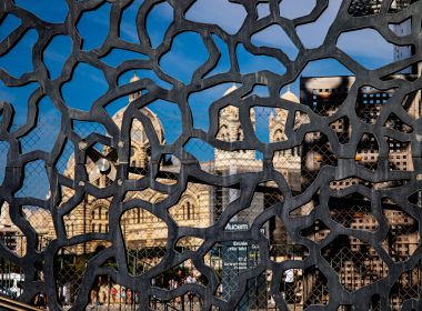 blue and white concrete wall