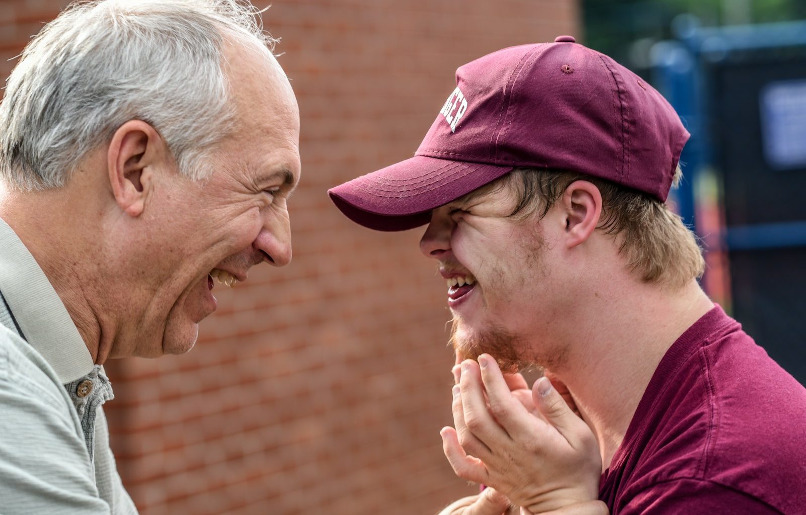 two man laughing at each other