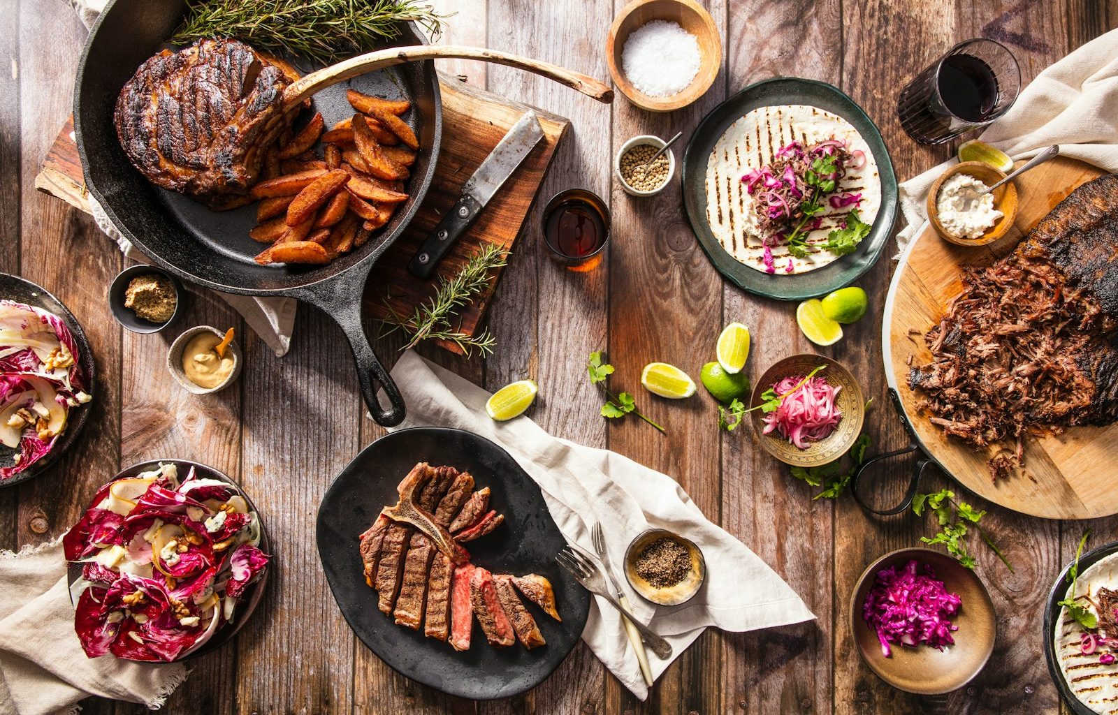 grilled meat on black pan