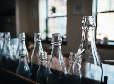 photography of glass bottles