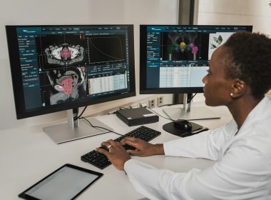 a man working on a computer