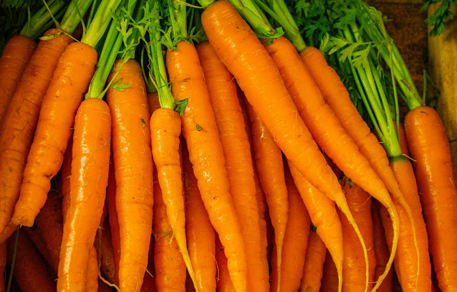 a pile of carrots sitting next to each other