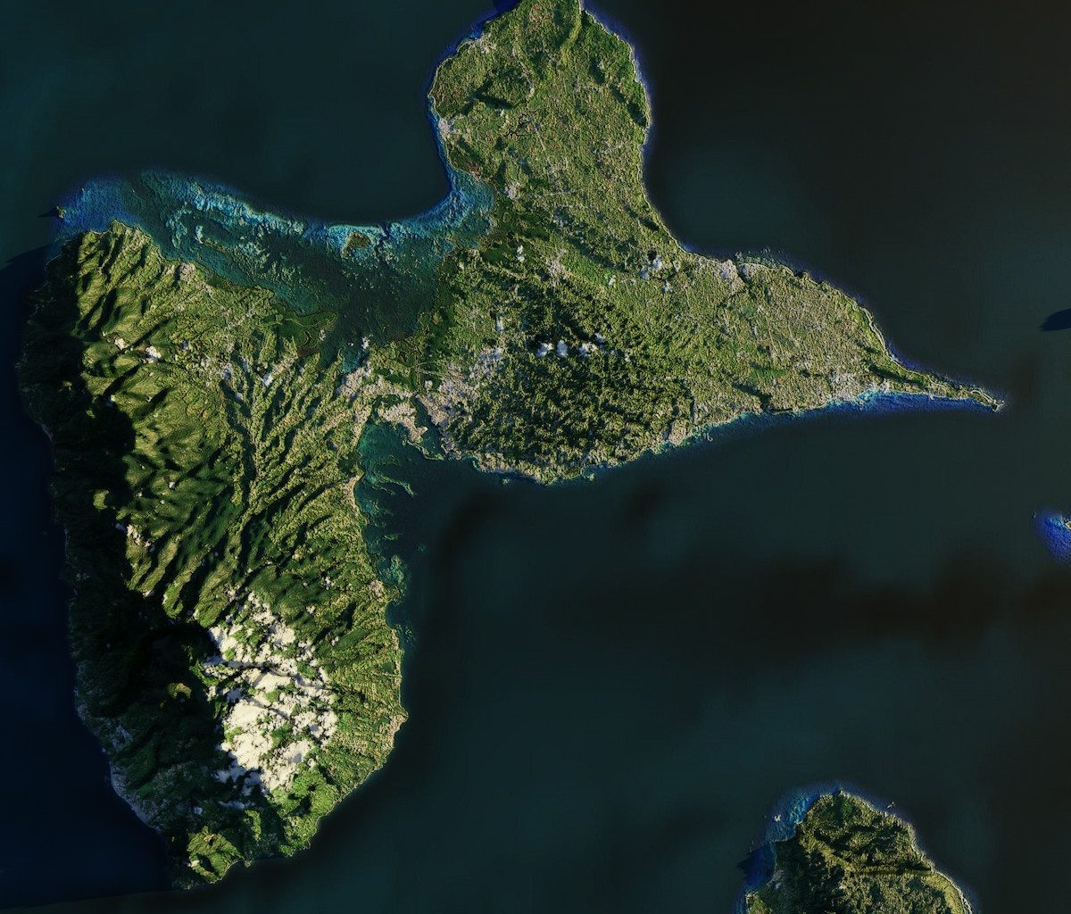 green and brown rock formation