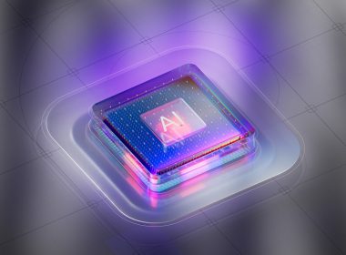 A square object with a purple light coming out of it