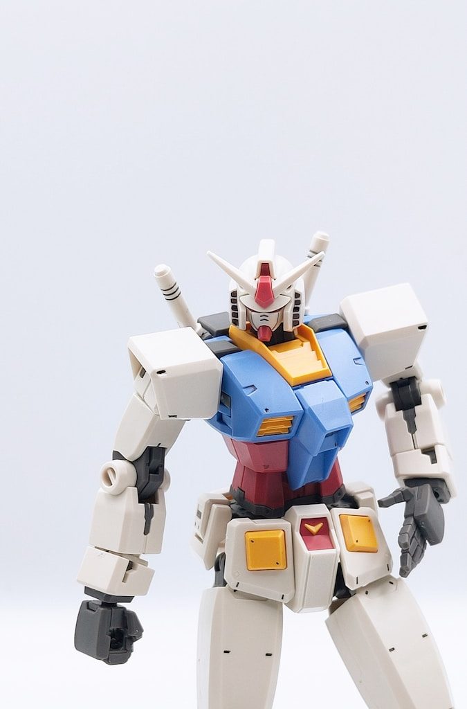 white blue and red robot toy