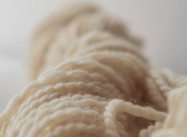 a close up of a skein of yarn