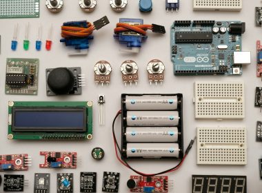 flat lay photography of circuit board