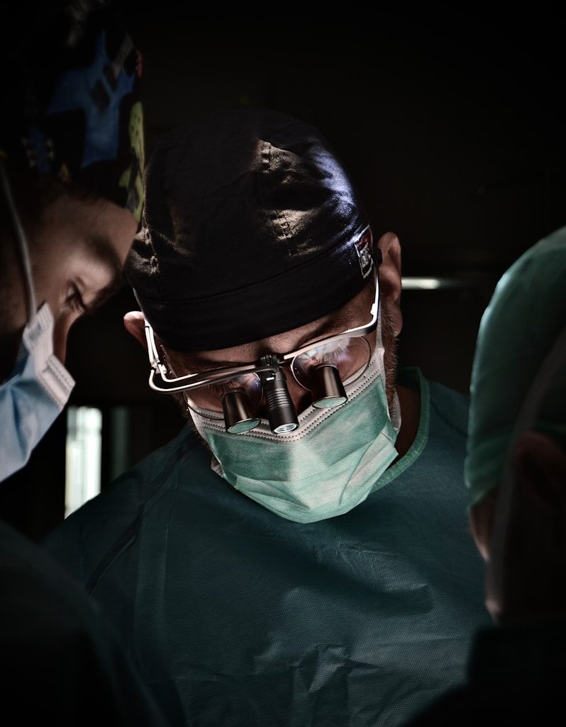 Surgeons focused during a medical operation