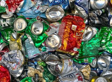 crushed assorted beverage cans lot