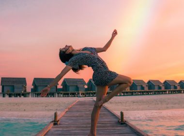 woman standing on dock