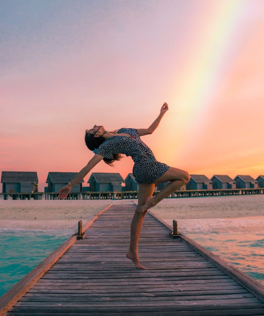 woman standing on dock