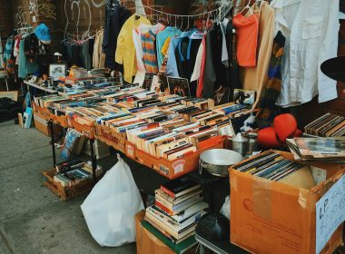 assorted books on table