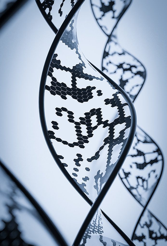 a close up of a metal structure with a pattern on it