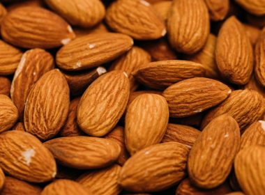 a pile of almonds sitting on top of each other