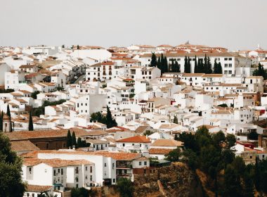 aerial photography of white and brown houses